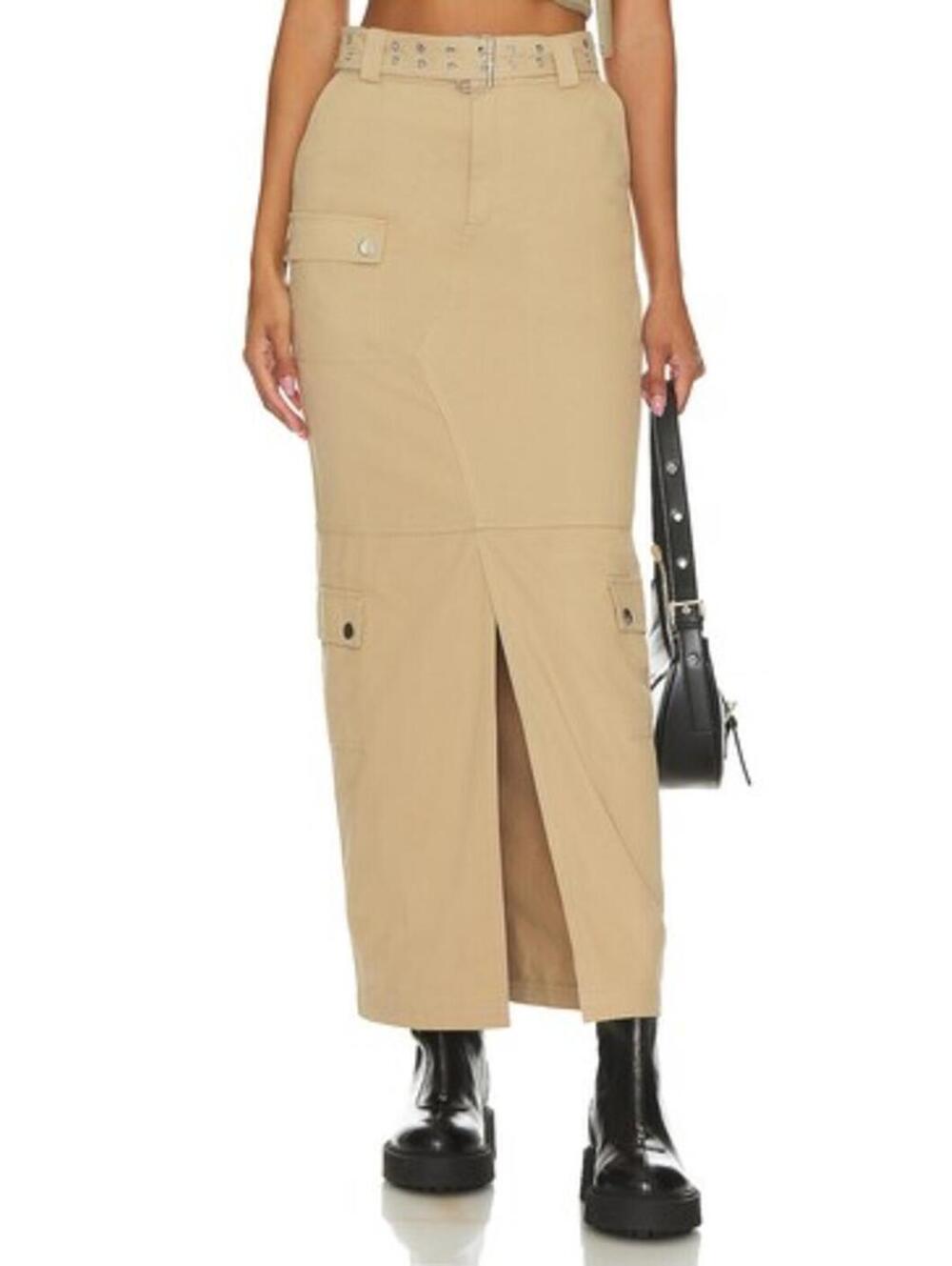 Lovers and Friends Remy Maxi Skirt in Taupe Neutral